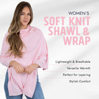 100% Cotton Wrap – Lightweight Soft Knit Shawl Wraps for Women