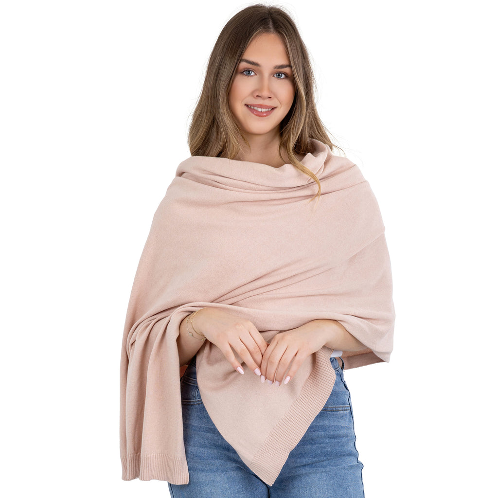 100% Cotton Wrap – Lightweight Soft Knit Shawl Wraps for Women