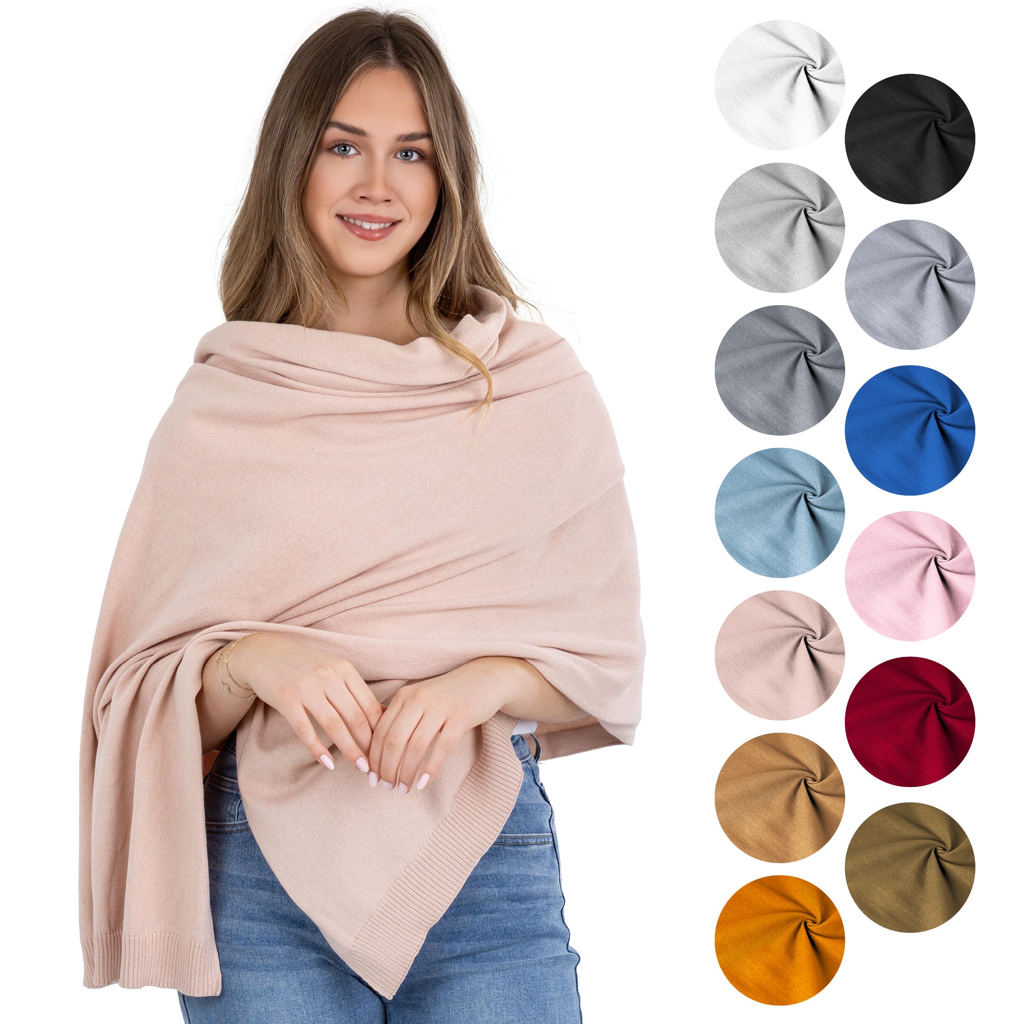 100% Cotton Wrap – Lightweight Soft Knit Shawl Wraps for Women