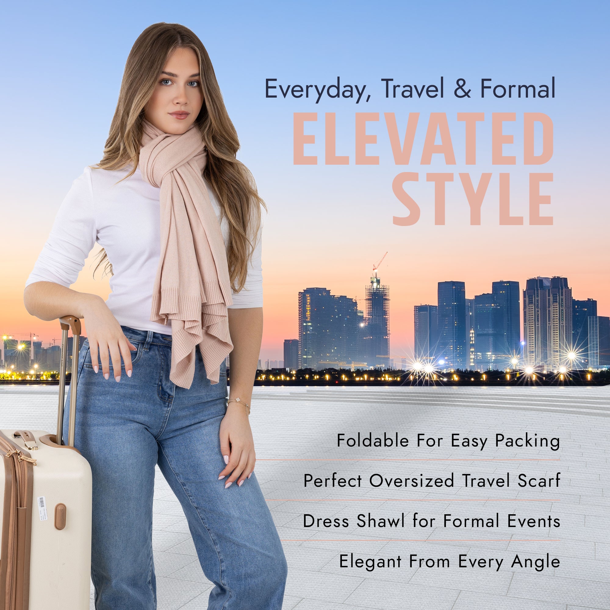100% Cotton Wrap – Lightweight Soft Knit Shawl Wraps for Women