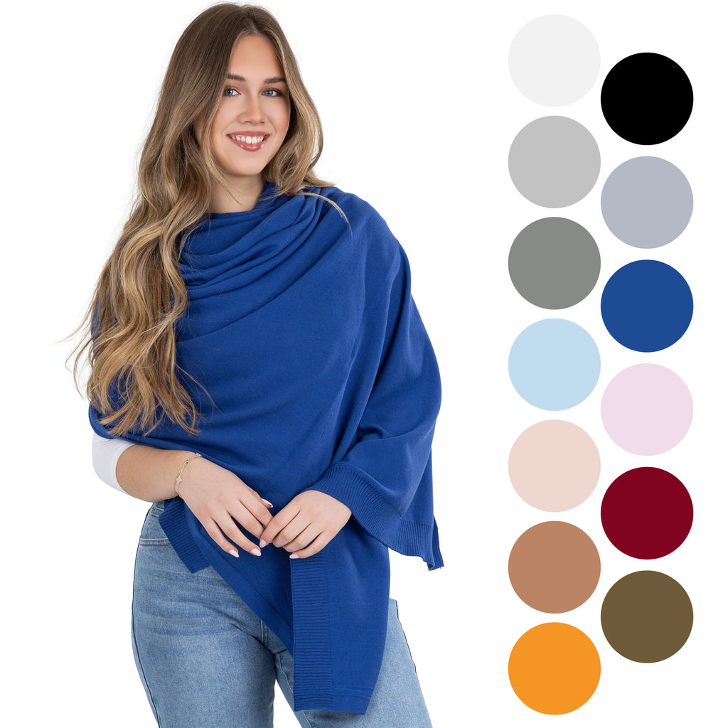 100% Cotton Wrap – Lightweight Soft Knit Shawl Wraps for Women