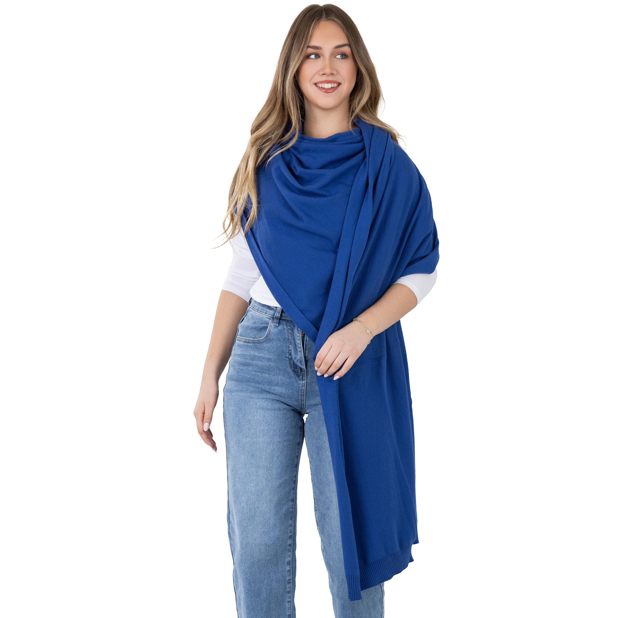 100% Cotton Wrap – Lightweight Soft Knit Shawl Wraps for Women