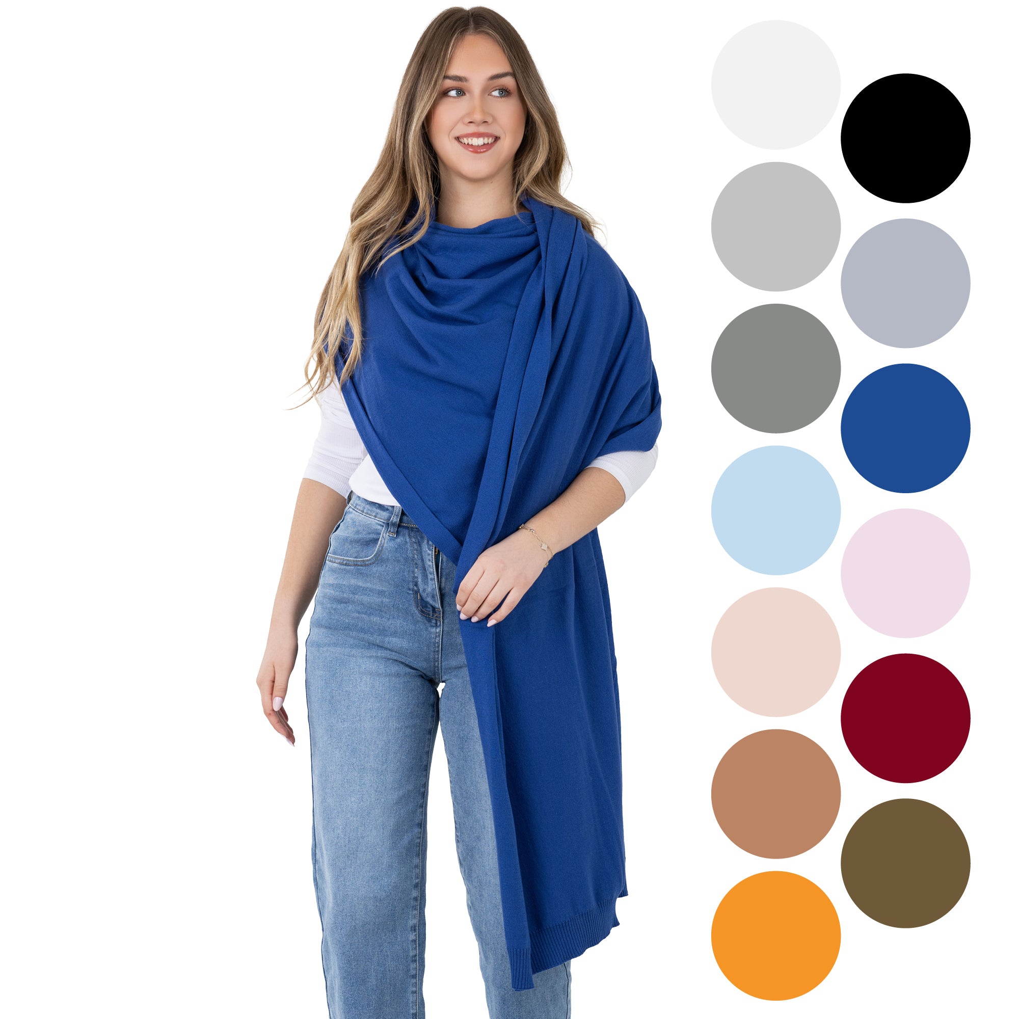 100% Cotton Wrap – Lightweight Soft Knit Shawl Wraps for Women