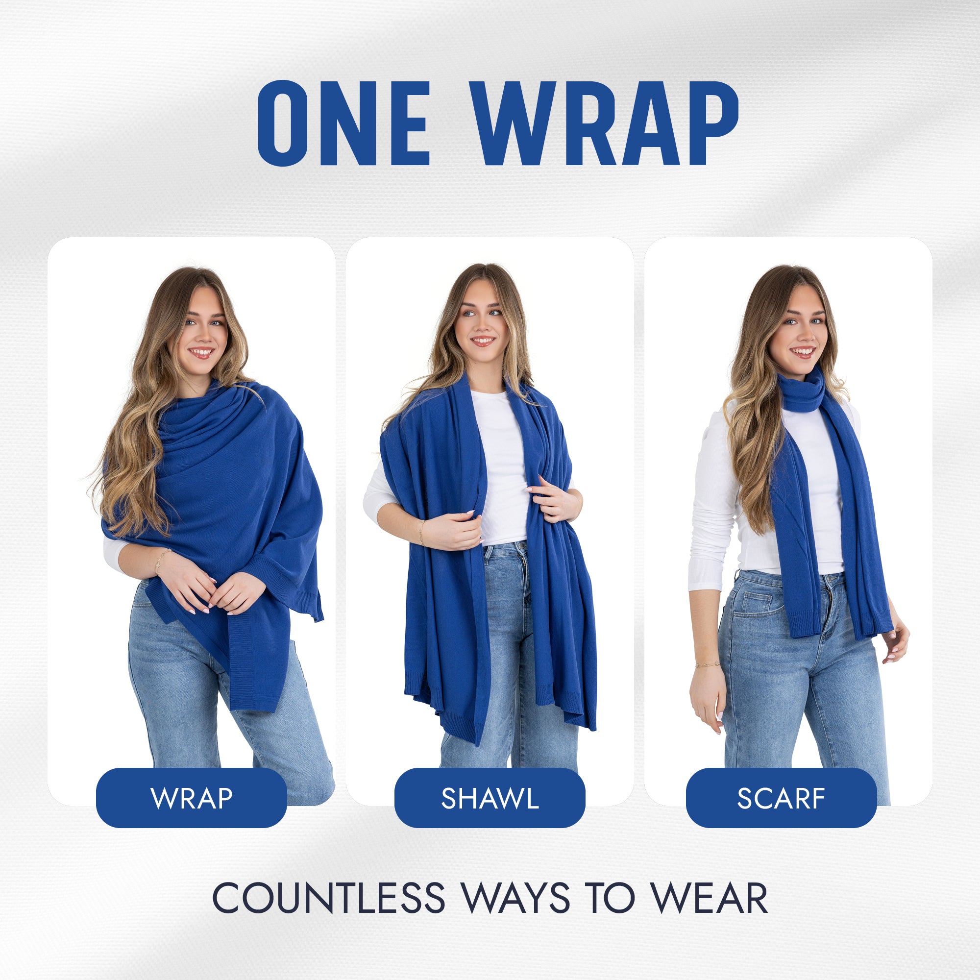 100% Cotton Wrap – Lightweight Soft Knit Shawl Wraps for Women