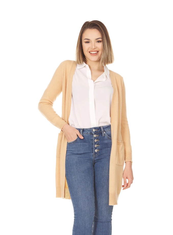 Lightweight Open Cardigans Made from Luxurious Pure Cashmere