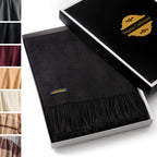 Solid Cashmere Throw Blanket with Fringe | 60 x 54 Inch Super Soft Warm Blankets & Throws