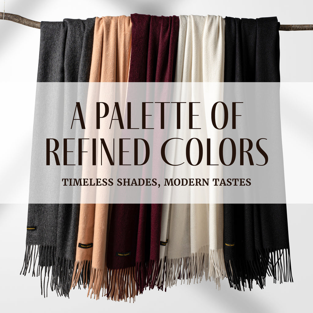 Solid Cashmere Throw Blanket with Fringe | 60 x 54 Inch Super Soft Warm Blankets & Throws