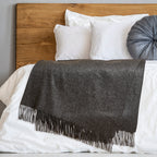 Solid Cashmere Throw Blanket with Fringe | 60 x 54 Inch Super Soft Warm Blankets & Throws