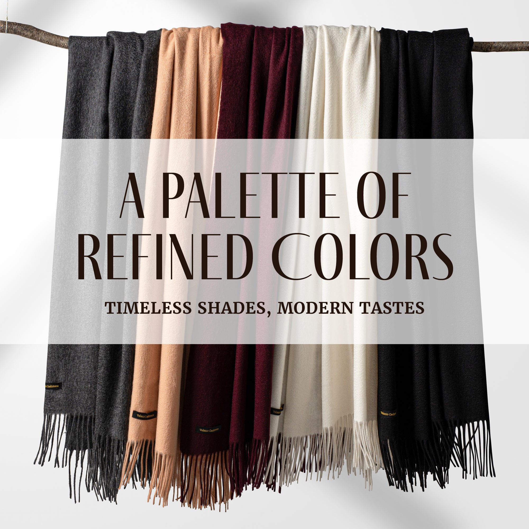 Solid Cashmere Throw Blanket with Fringe | 60 x 54 Inch Super Soft Warm Blankets & Throws