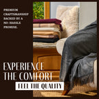 Solid Cashmere Throw Blanket with Fringe | 60 x 54 Inch Super Soft Warm Blankets & Throws