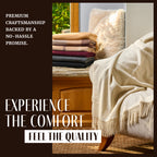 Solid Cashmere Throw Blanket with Fringe | 60 x 54 Inch Super Soft Warm Blankets & Throws