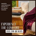 Solid Cashmere Throw Blanket with Fringe | 60 x 54 Inch Super Soft Warm Blankets & Throws