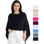 Cashmere Knitted Poncho By Velanio Cashmere - 100% Mongolian Cashmere Dress Topper For Women Wrap [Gift Box]