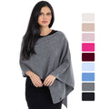 Cashmere Knitted Poncho By Velanio Cashmere - 100% Mongolian Cashmere Dress Topper For Women Wrap [Gift Box]