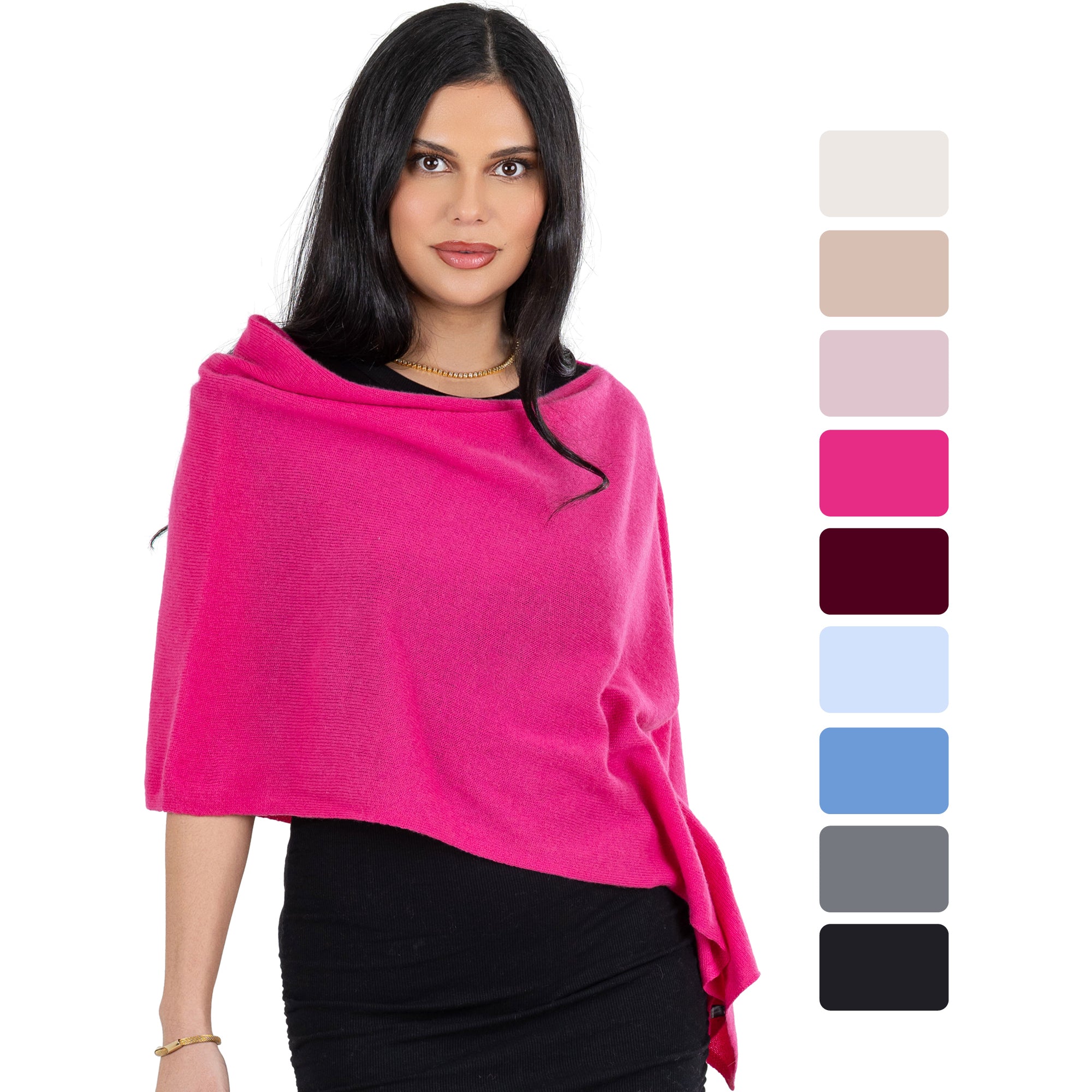 Cashmere Knitted Poncho By Velanio Cashmere - 100% Mongolian Cashmere Dress Topper For Women Wrap [Gift Box]