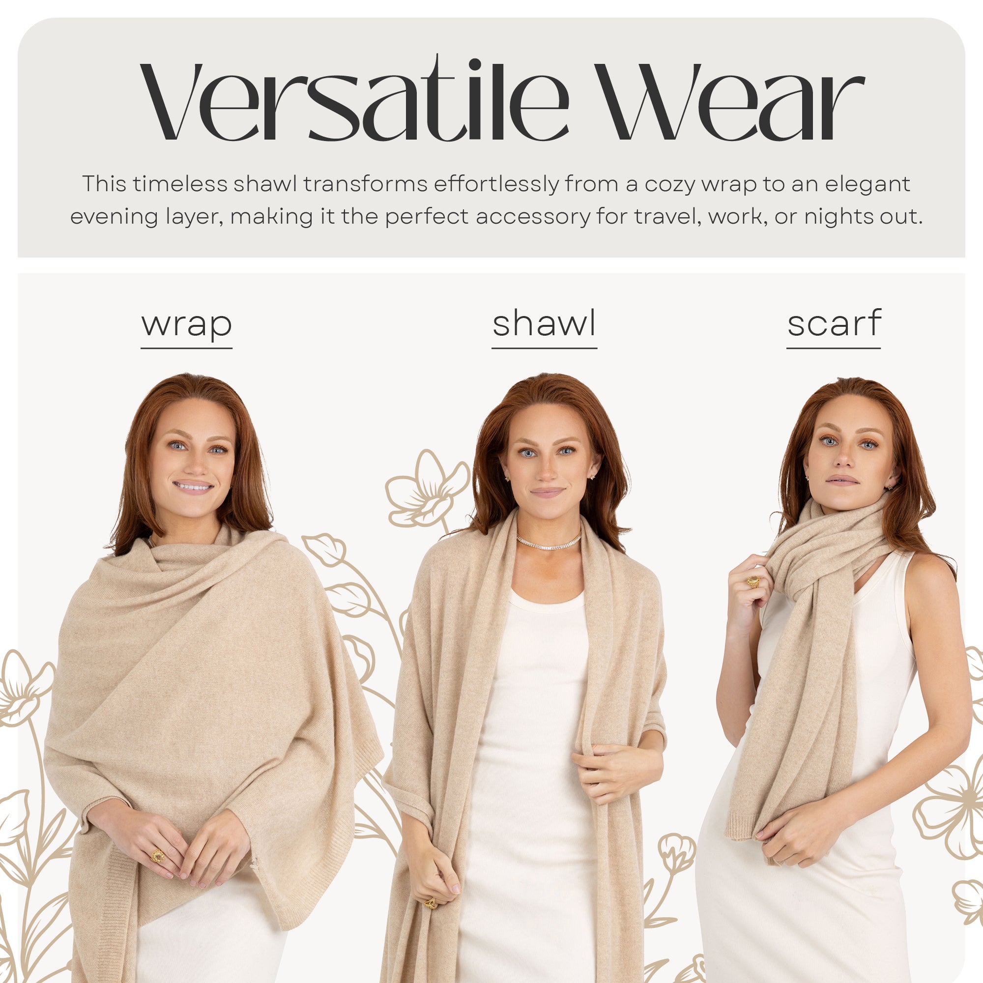 100% Cashmere Knitted Wrap Shawl Extra Large Scarf Stole