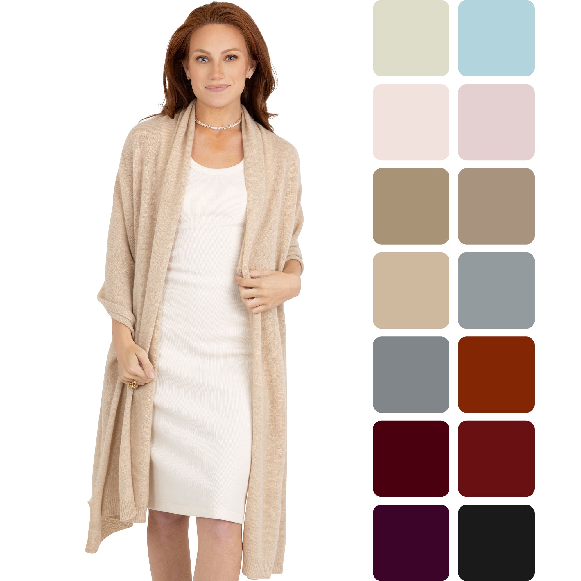100% Cashmere Knitted Wrap Shawl Extra Large Scarf Stole