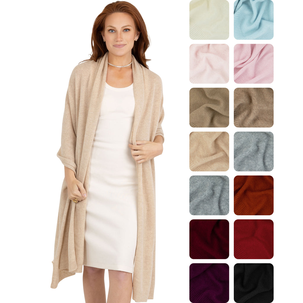 100% Cashmere Knitted Wrap Shawl Extra Large Scarf Stole