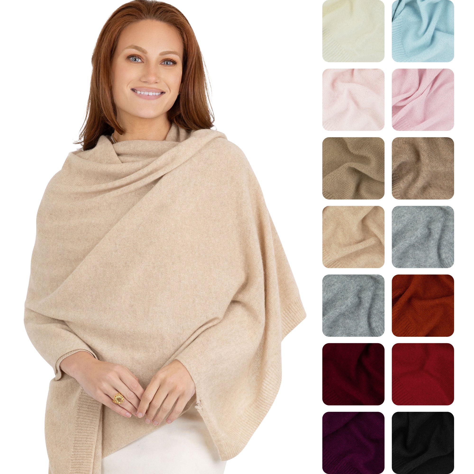 Cashmere Knitted Wrap Shawl Extra Large Scarf Stole – Velanio Cashmere