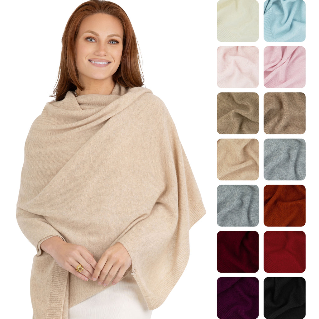 100% Cashmere Knitted Wrap Shawl Extra Large Scarf Stole