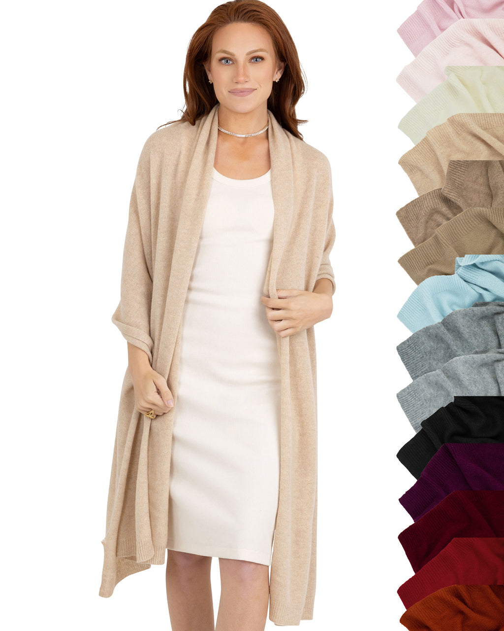 100% Cashmere Knitted Wrap Shawl Extra Large Scarf Stole