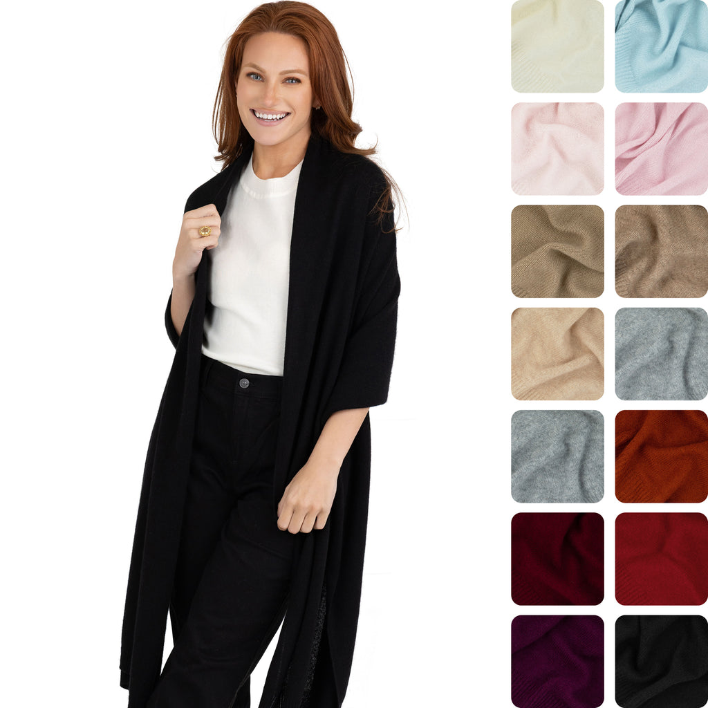 100% Cashmere Knitted Wrap Shawl Extra Large Scarf Stole