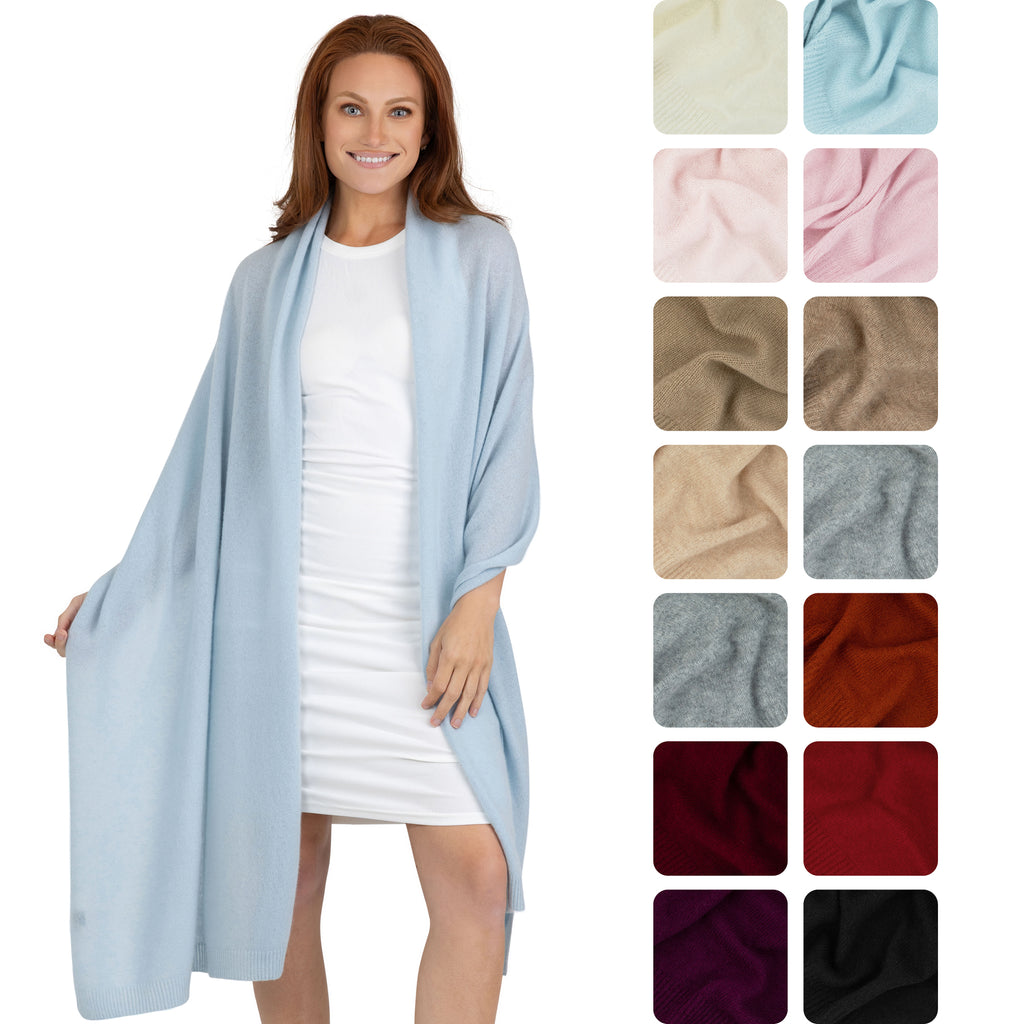 100% Cashmere Knitted Wrap Shawl Extra Large Scarf Stole