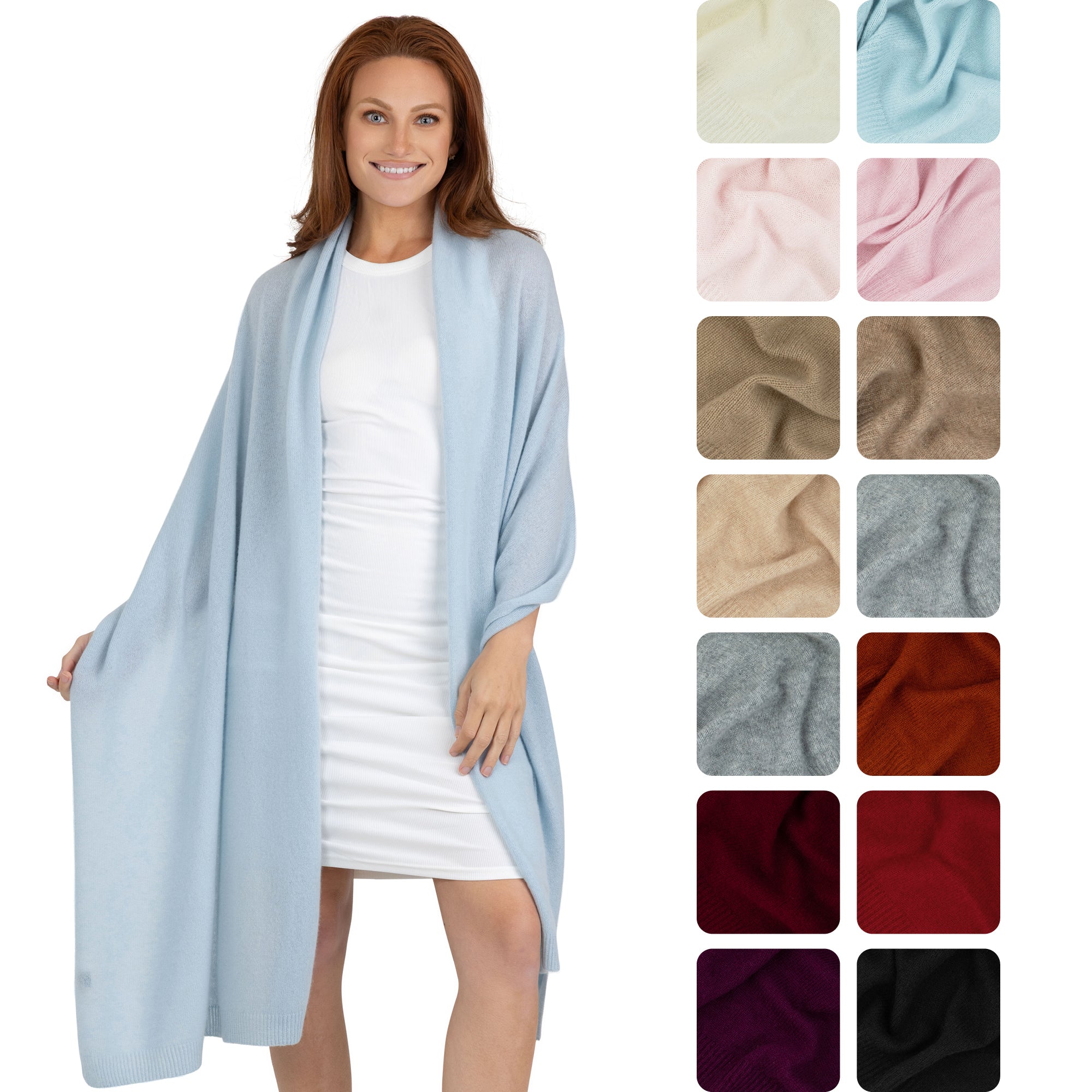 100% Cashmere Knitted Wrap Shawl Extra Large Scarf Stole