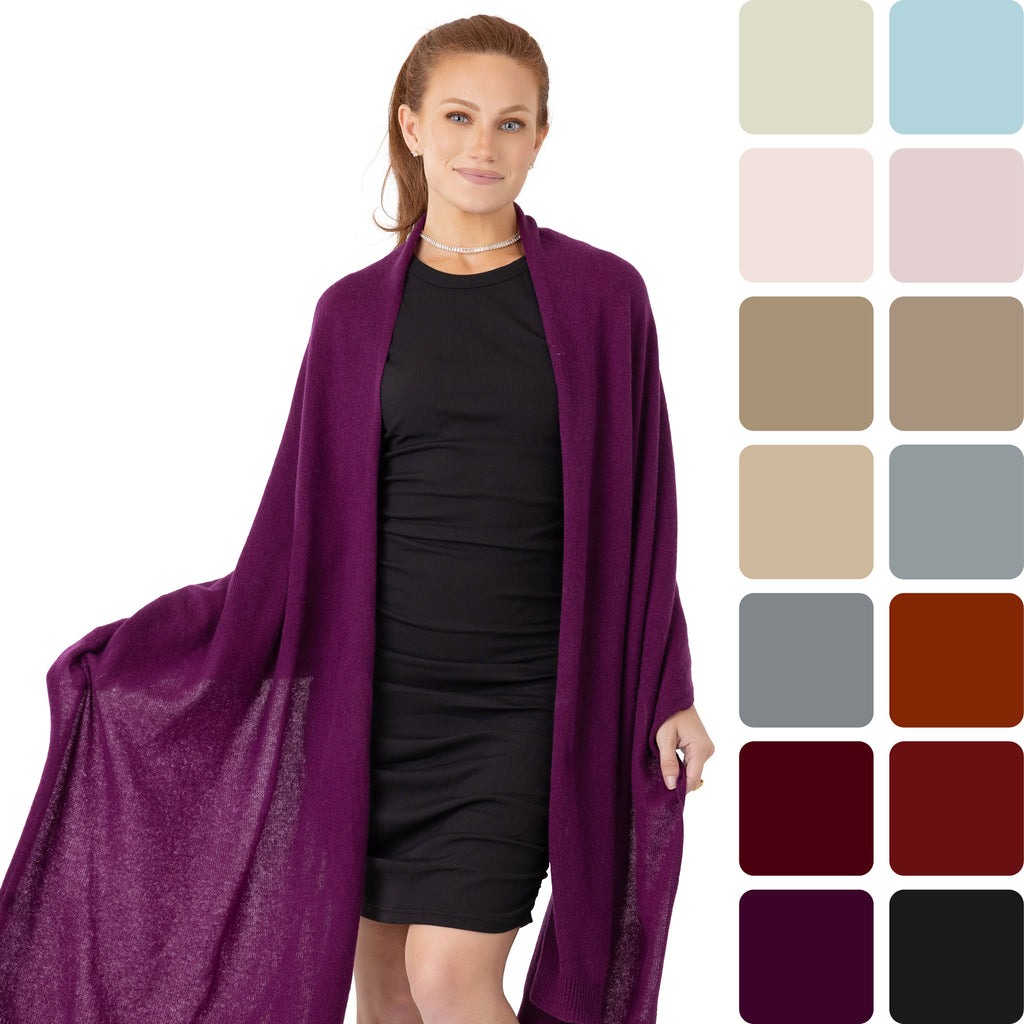 100% Cashmere Knitted Wrap Shawl Extra Large Scarf Stole