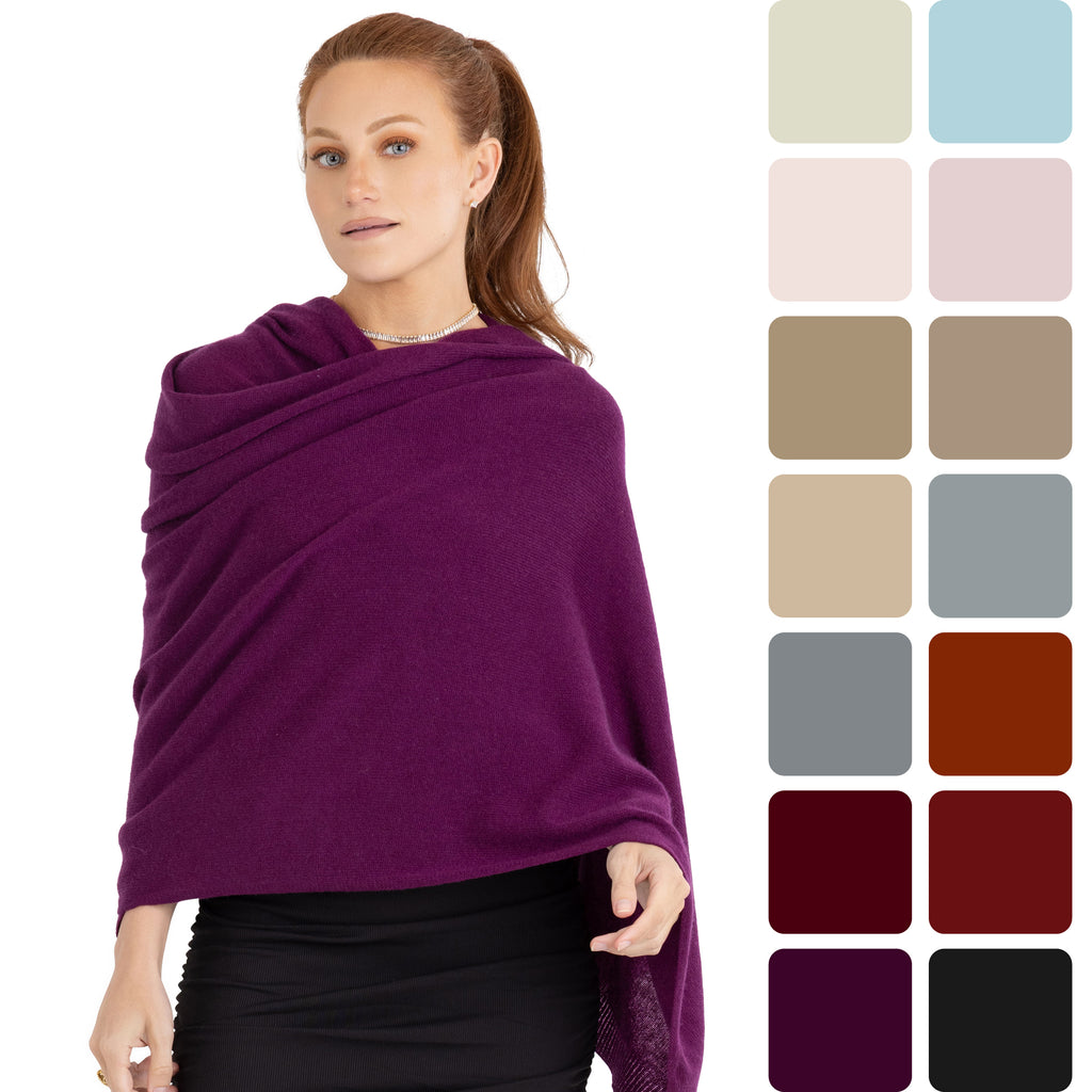 100% Cashmere Knitted Wrap Shawl Extra Large Scarf Stole