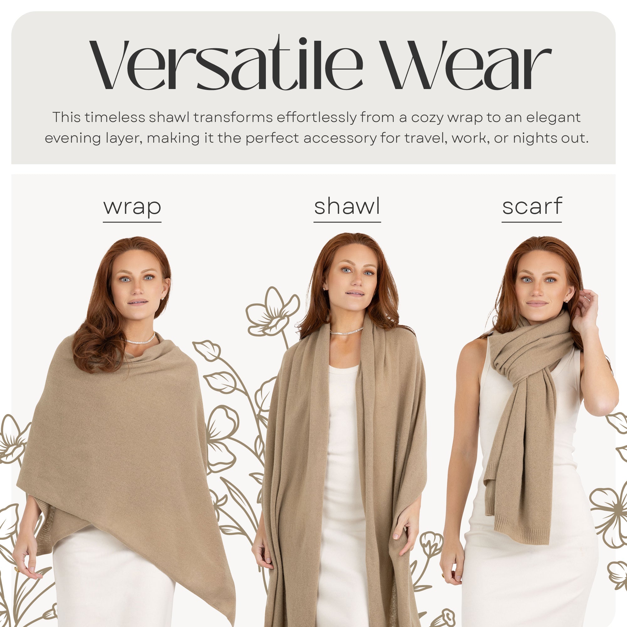 100% Cashmere Knitted Wrap Shawl Extra Large Scarf Stole