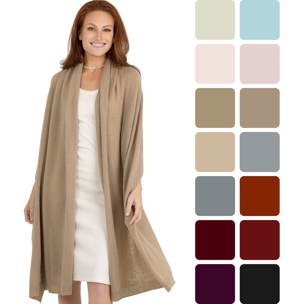 100% Cashmere Knitted Wrap Shawl Extra Large Scarf Stole
