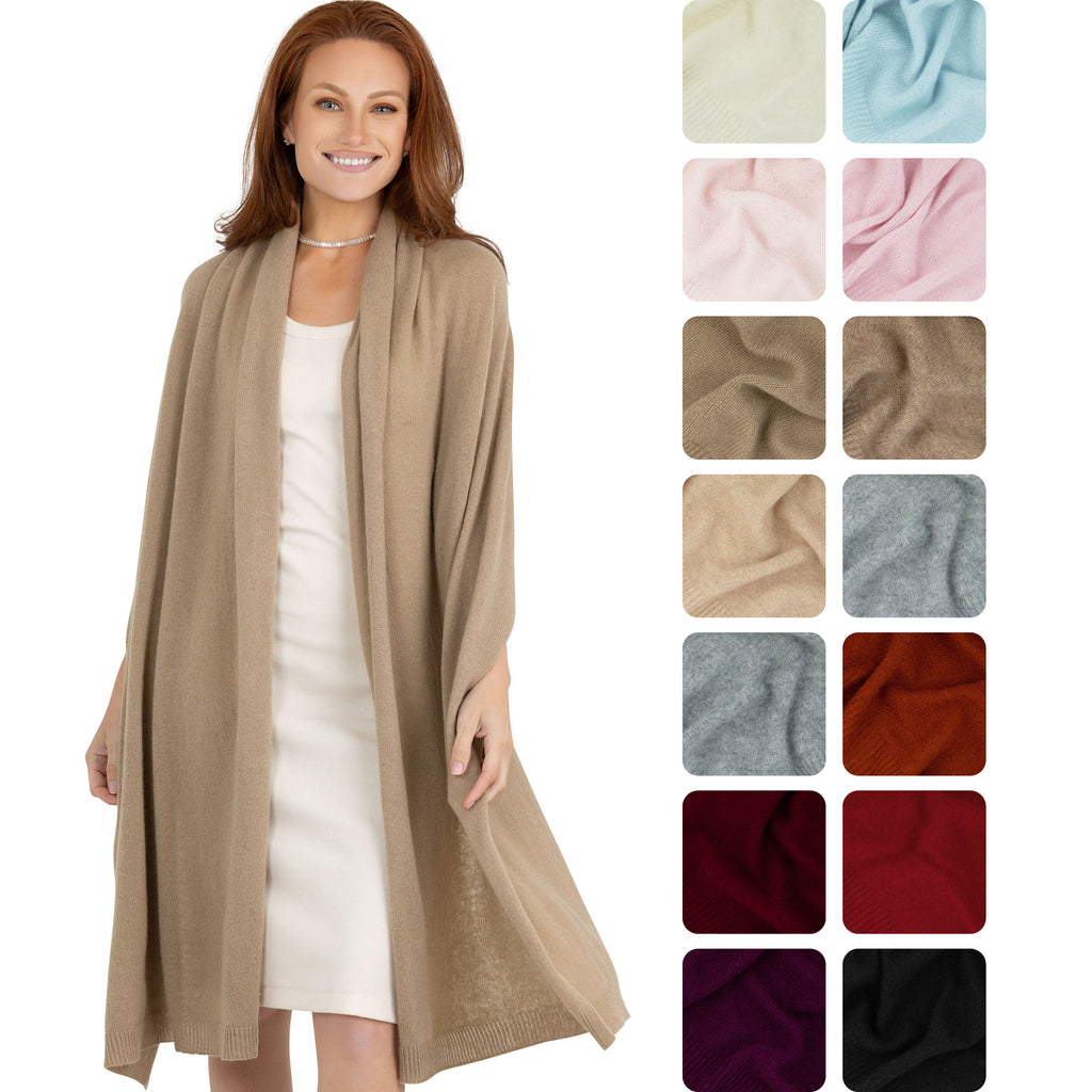 100% Cashmere Knitted Wrap Shawl Extra Large Scarf Stole