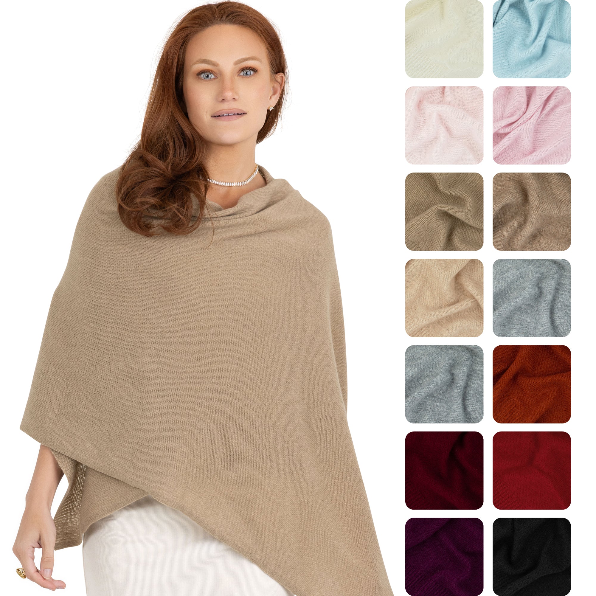 100% Cashmere Knitted Wrap Shawl Extra Large Scarf Stole
