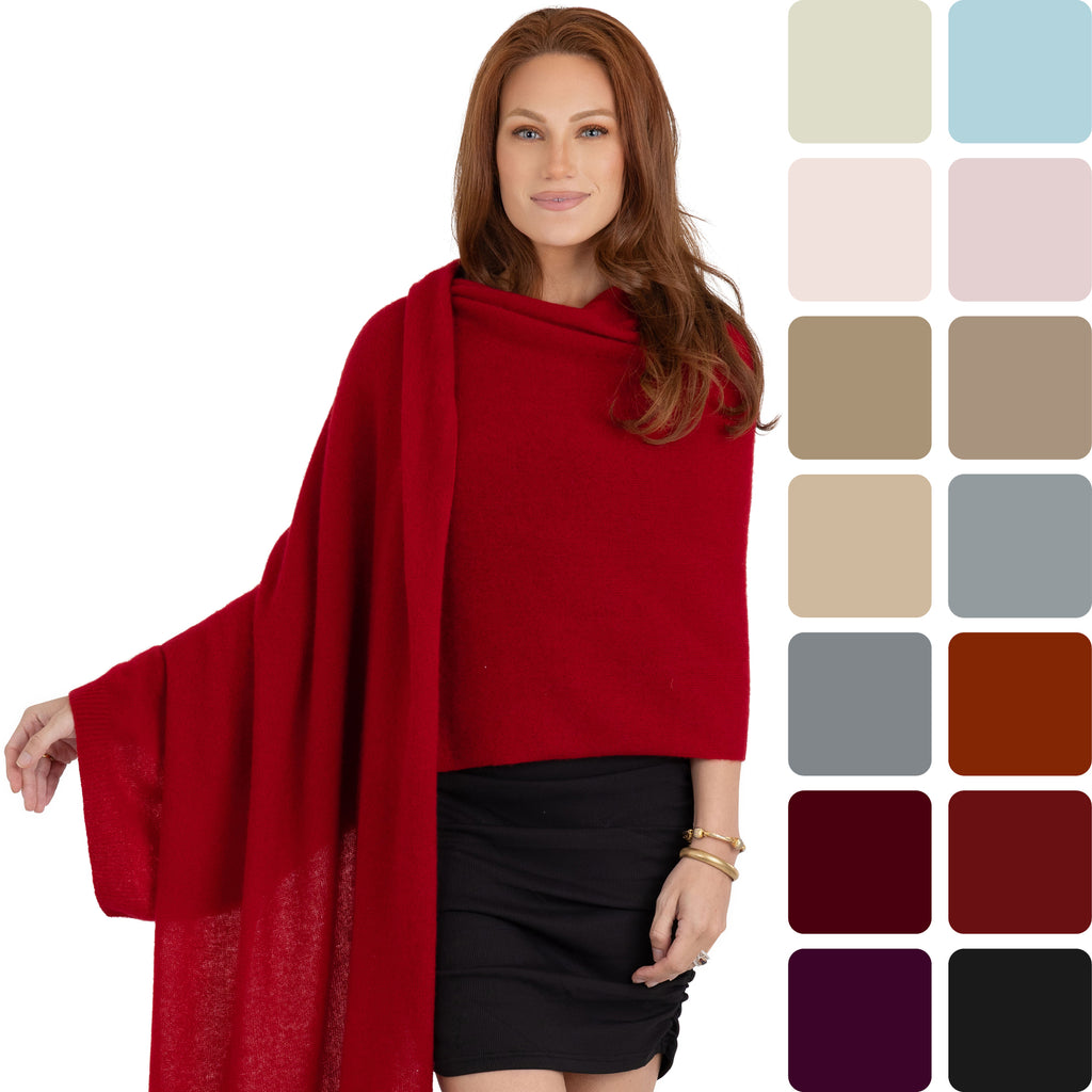 100% Cashmere Knitted Wrap Shawl Extra Large Scarf Stole