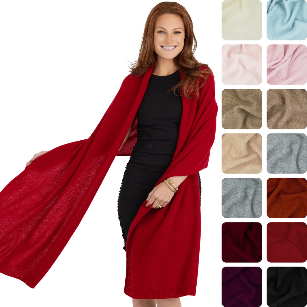 100% Cashmere Knitted Wrap Shawl Extra Large Scarf Stole