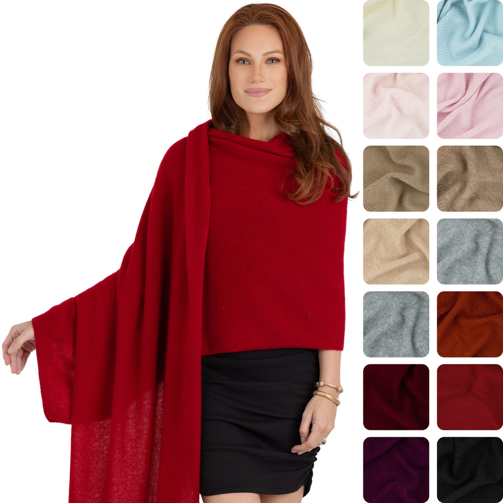 100% Cashmere Knitted Wrap Shawl Extra Large Scarf Stole