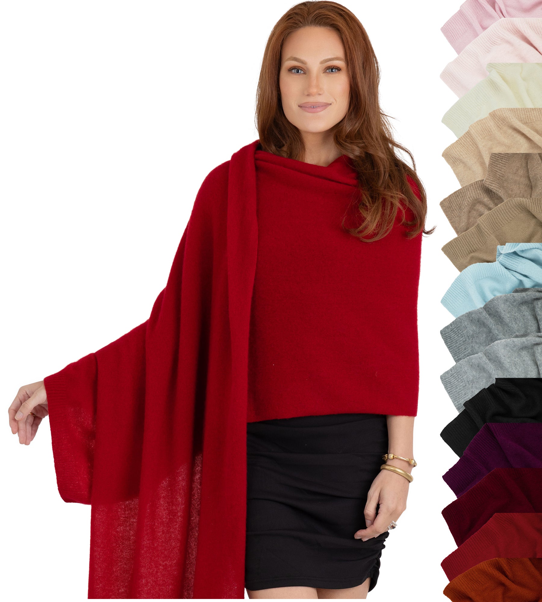 100% Cashmere Knitted Wrap Shawl Extra Large Scarf Stole