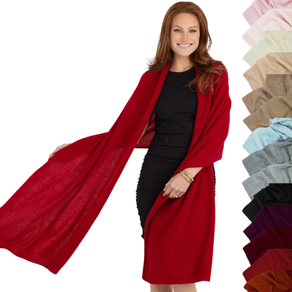 100% Cashmere Knitted Wrap Shawl Extra Large Scarf Stole
