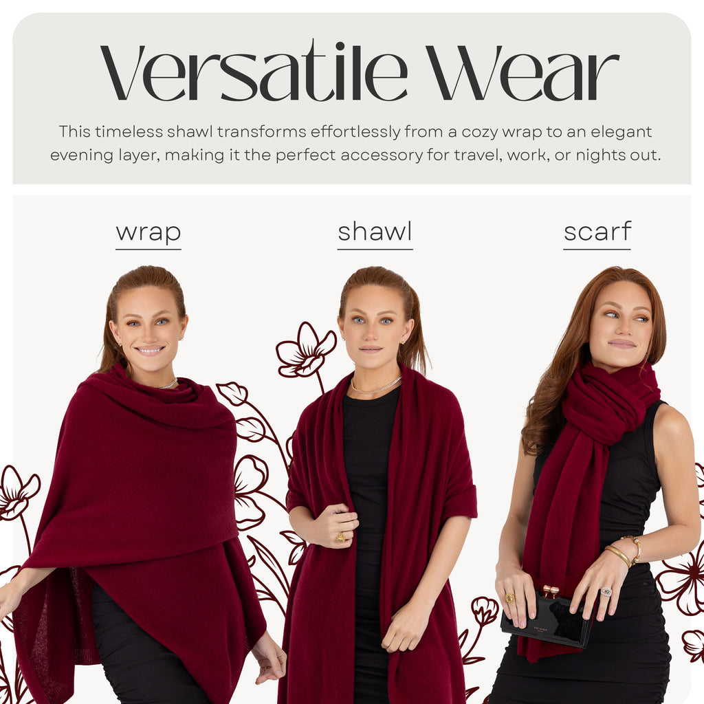 100% Cashmere Knitted Wrap Shawl Extra Large Scarf Stole