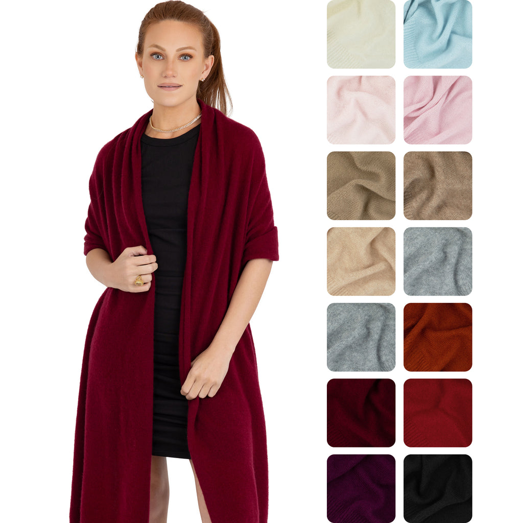 100% Cashmere Knitted Wrap Shawl Extra Large Scarf Stole