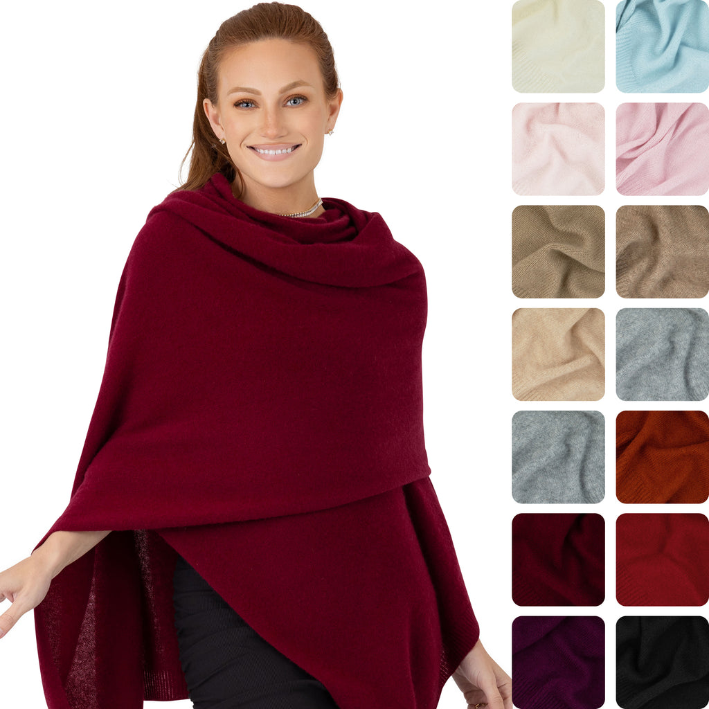 100% Cashmere Knitted Wrap Shawl Extra Large Scarf Stole