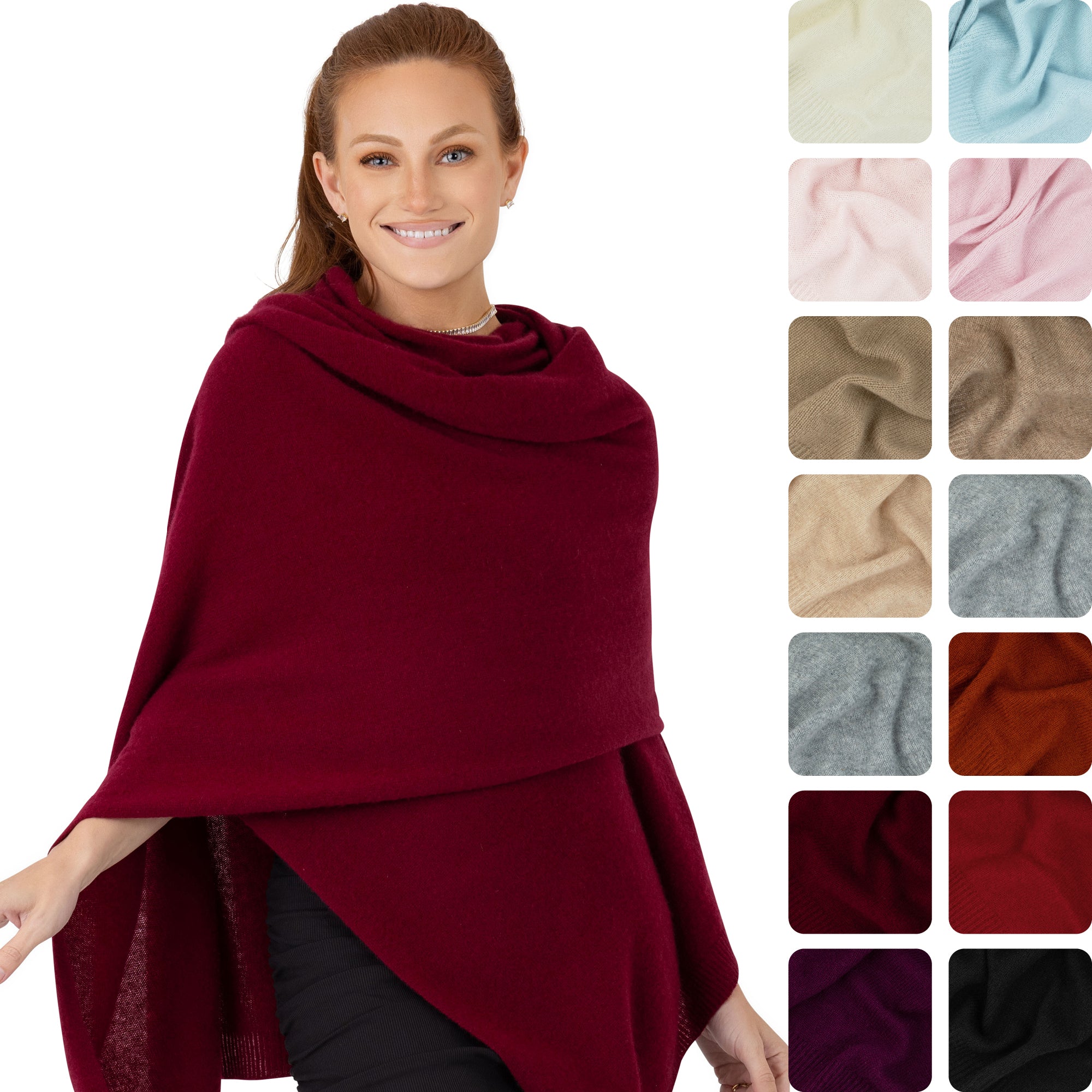 100% Cashmere Knitted Wrap Shawl Extra Large Scarf Stole