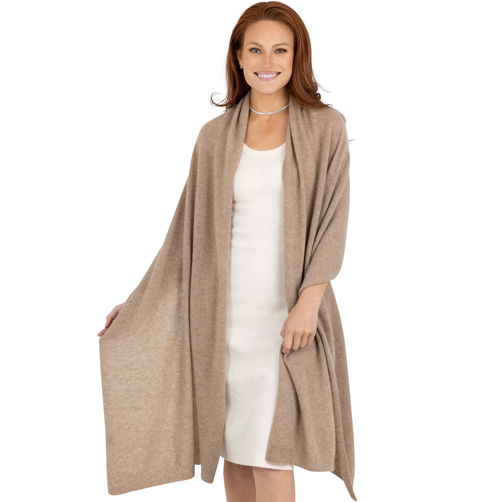 100% Cashmere Knitted Wrap Shawl Extra Large Scarf Stole