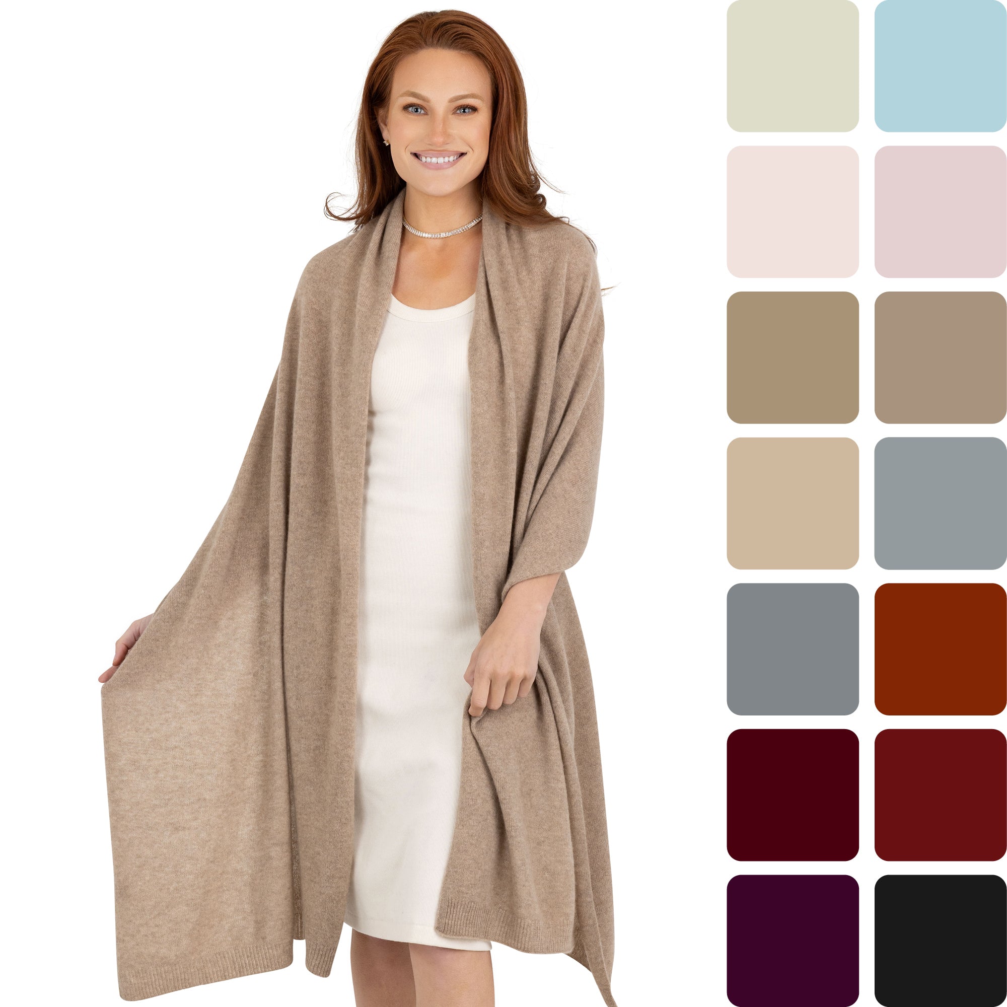 100% Cashmere Knitted Wrap Shawl Extra Large Scarf Stole