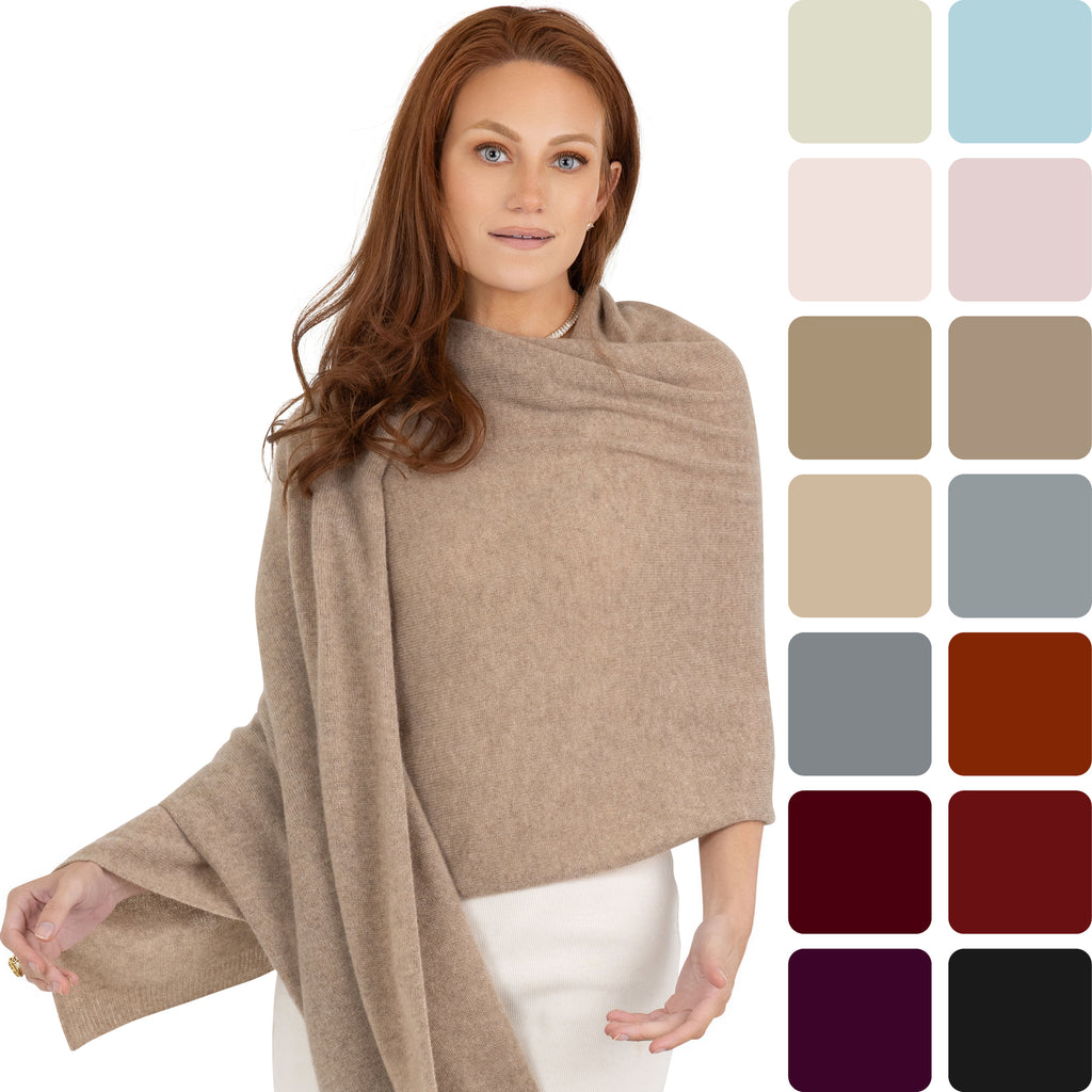 100% Cashmere Knitted Wrap Shawl Extra Large Scarf Stole