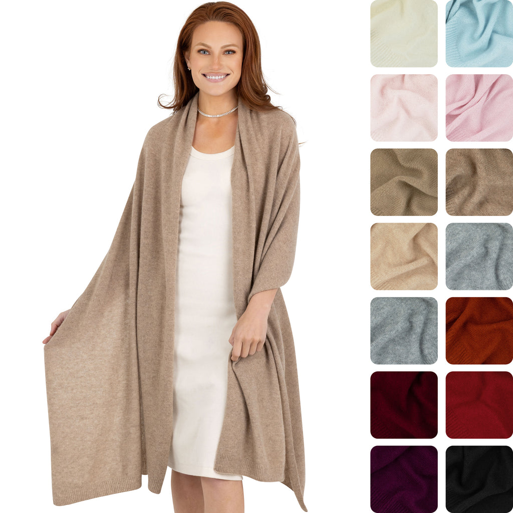 100% Cashmere Knitted Wrap Shawl Extra Large Scarf Stole
