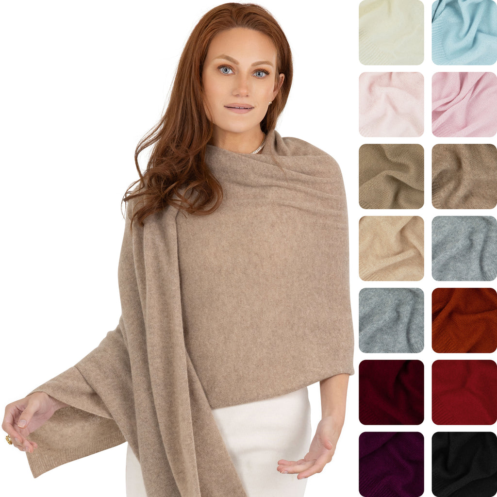100% Cashmere Knitted Wrap Shawl Extra Large Scarf Stole