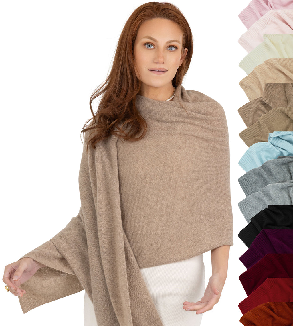 100% Cashmere Knitted Wrap Shawl Extra Large Scarf Stole