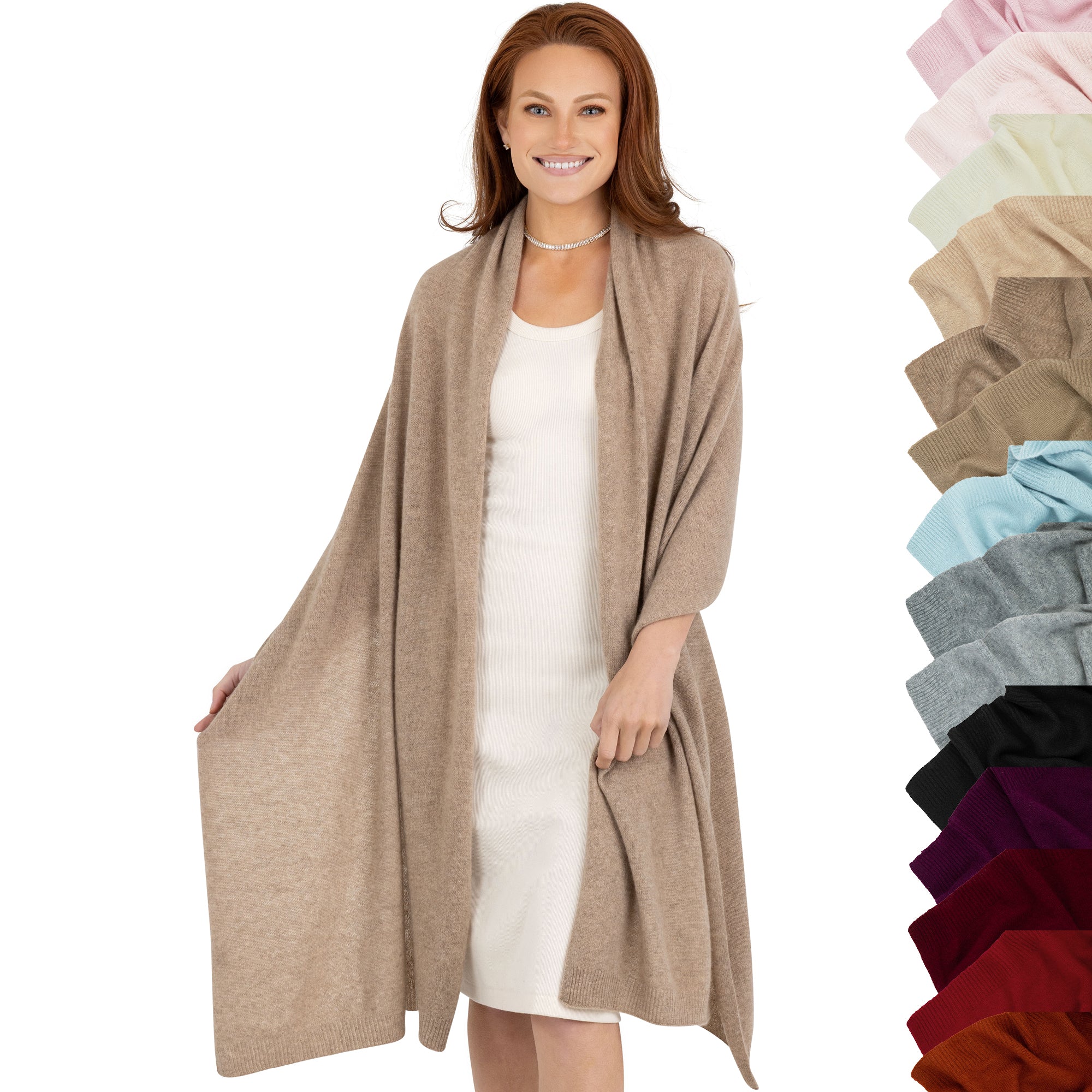 100% Cashmere Knitted Wrap Shawl Extra Large Scarf Stole